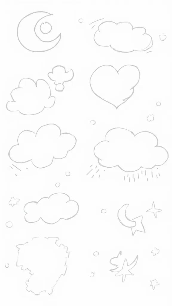 coloring page of clouds